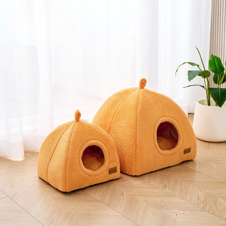 Pet Winter Covered Cat House Bed