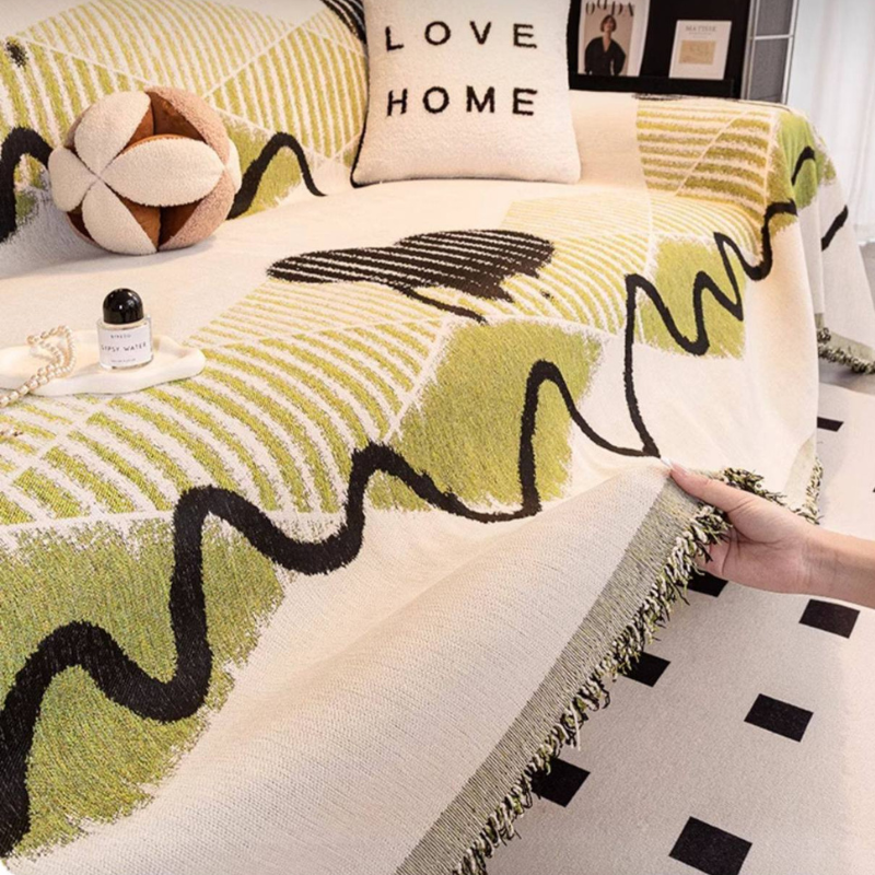 Modern Abstract Geometric Sofa Cover Chenille Couch Protector