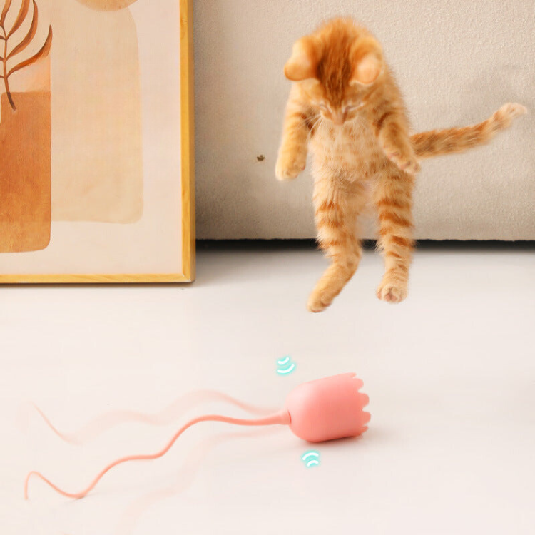 Cat Toys Pet Automatic Cat Teasing Stick Electric Rotating Magic Tail Toy