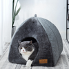 Cat Bed Winter Warm Enclosed Triangular Covered Cat House