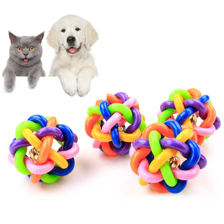 Rubber Ball Toys With Bell For Cats Dogs