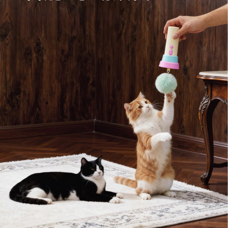 Pet Cats Pom Pom Ball Teaser Toy