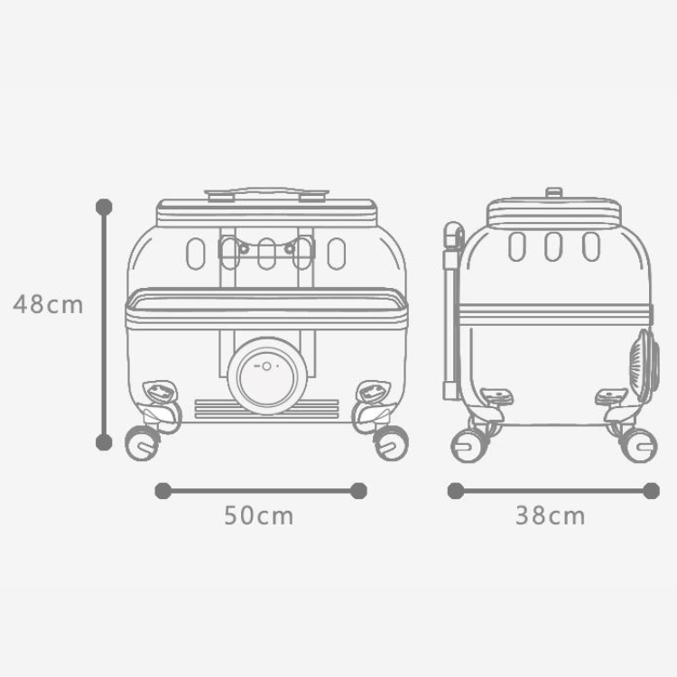 Pet Trolley Case Transparent Cat Backpack Roller Carrier