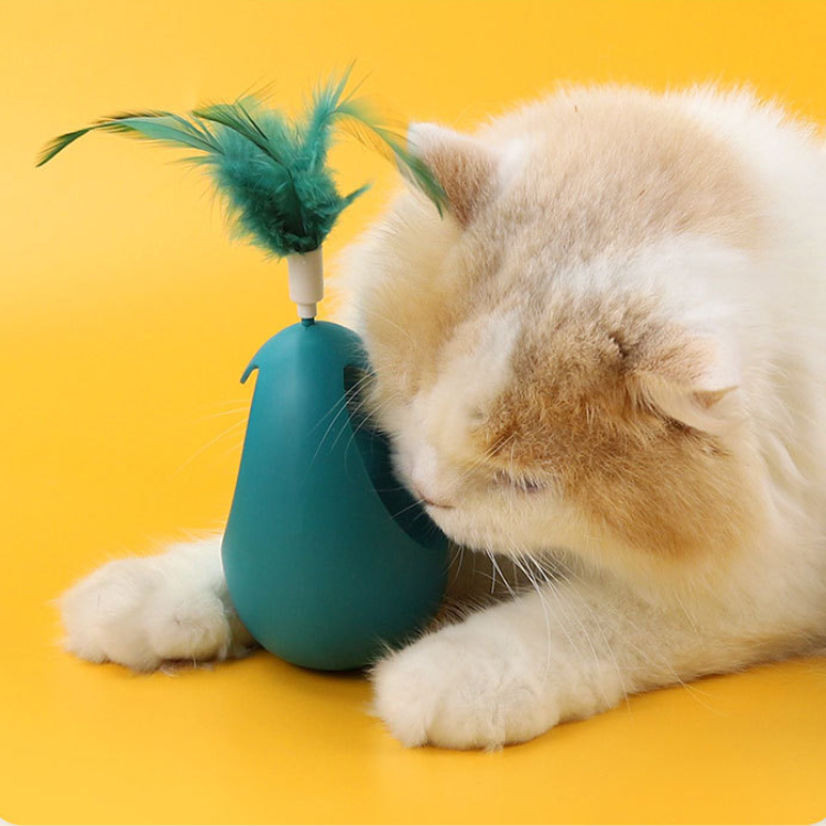 Jouets de gobelet à boule d'herbe à chat avec plume