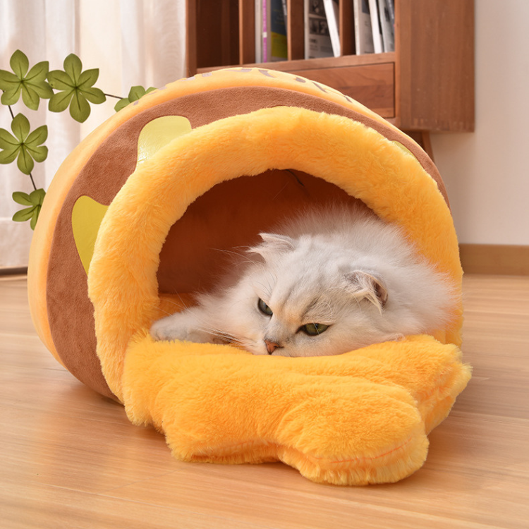 Autumn Winter Pet hHoney Jar Covered Cat Bed