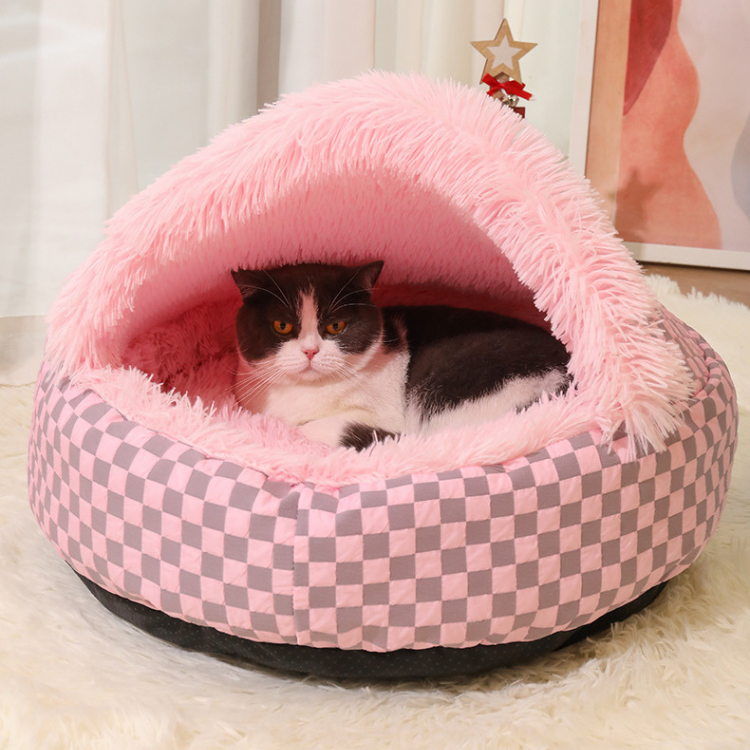 Winter Warm Pet Semi-Enclosed Cat  Bed