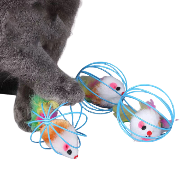 Juguetes De Bolas De Plumas De Ratones Para Gatos