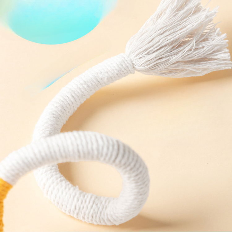 Cat Chewing Bite Rope Toys Doll Feather