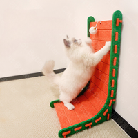 Wall-Mountable Cat Scratching Ramp with Toy