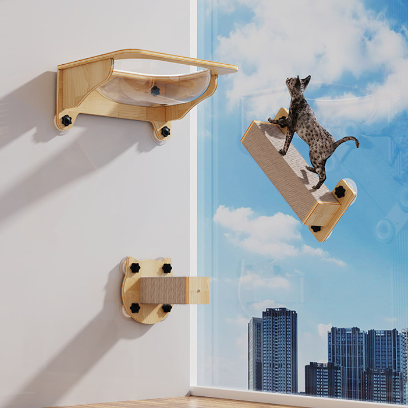 Floating Cat Perches Shelves Suction Cup Hanging Bed