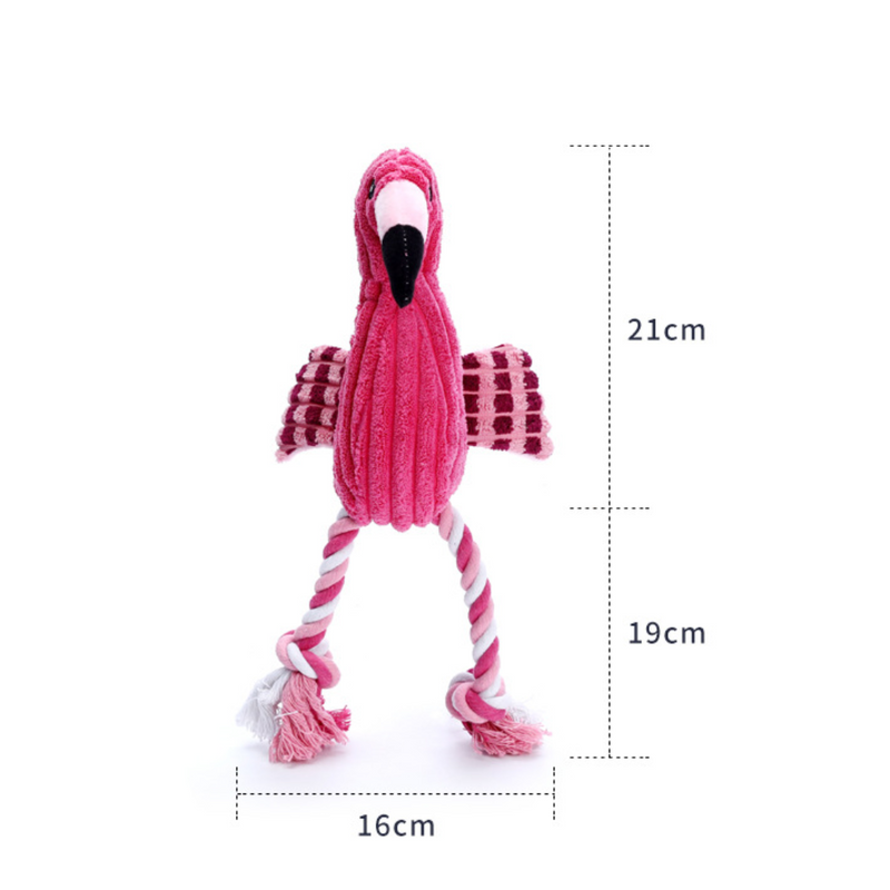 Brinquedos de pelúcia para cachorro Squeaker Flamingo