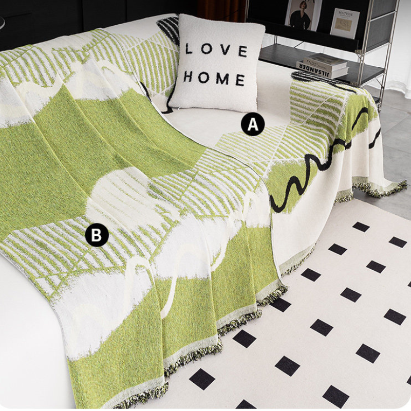 Modern Abstract Geometric Sofa Cover Chenille Couch Protector