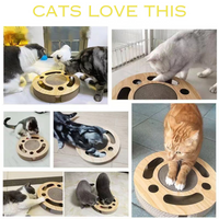 Brinquedos interativos de labirinto e arranhador de papelão para gatos