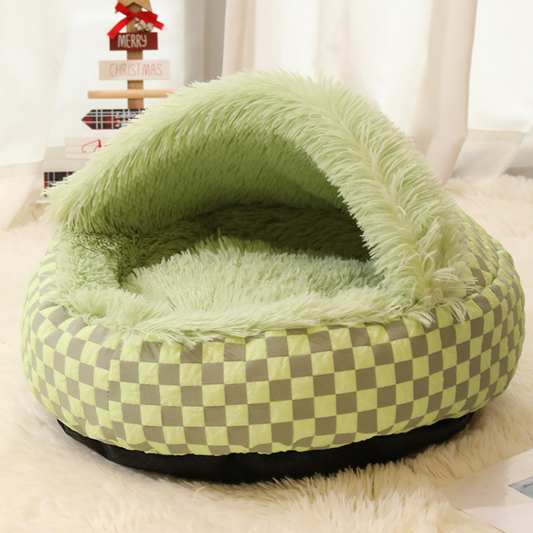 Winter Warm Pet Semi-Enclosed Cat  Bed