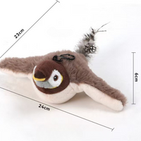 Realistic Cat Plush Toy With Feathers