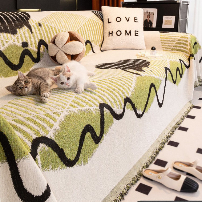 Modern Abstract Geometric Sofa Cover Chenille Couch Protector