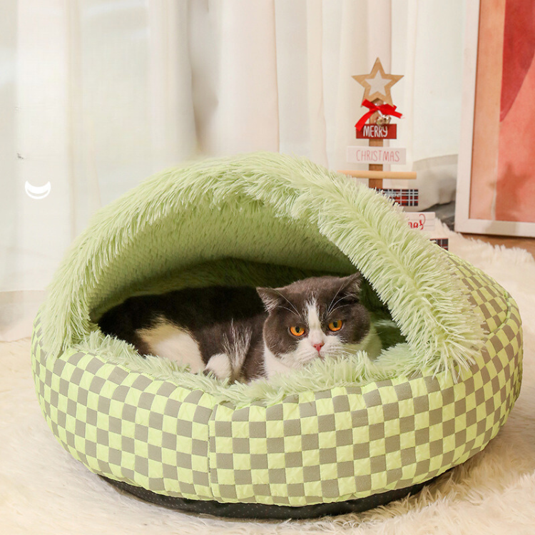 Winter Warm Pet Semi-Enclosed Cat  Bed