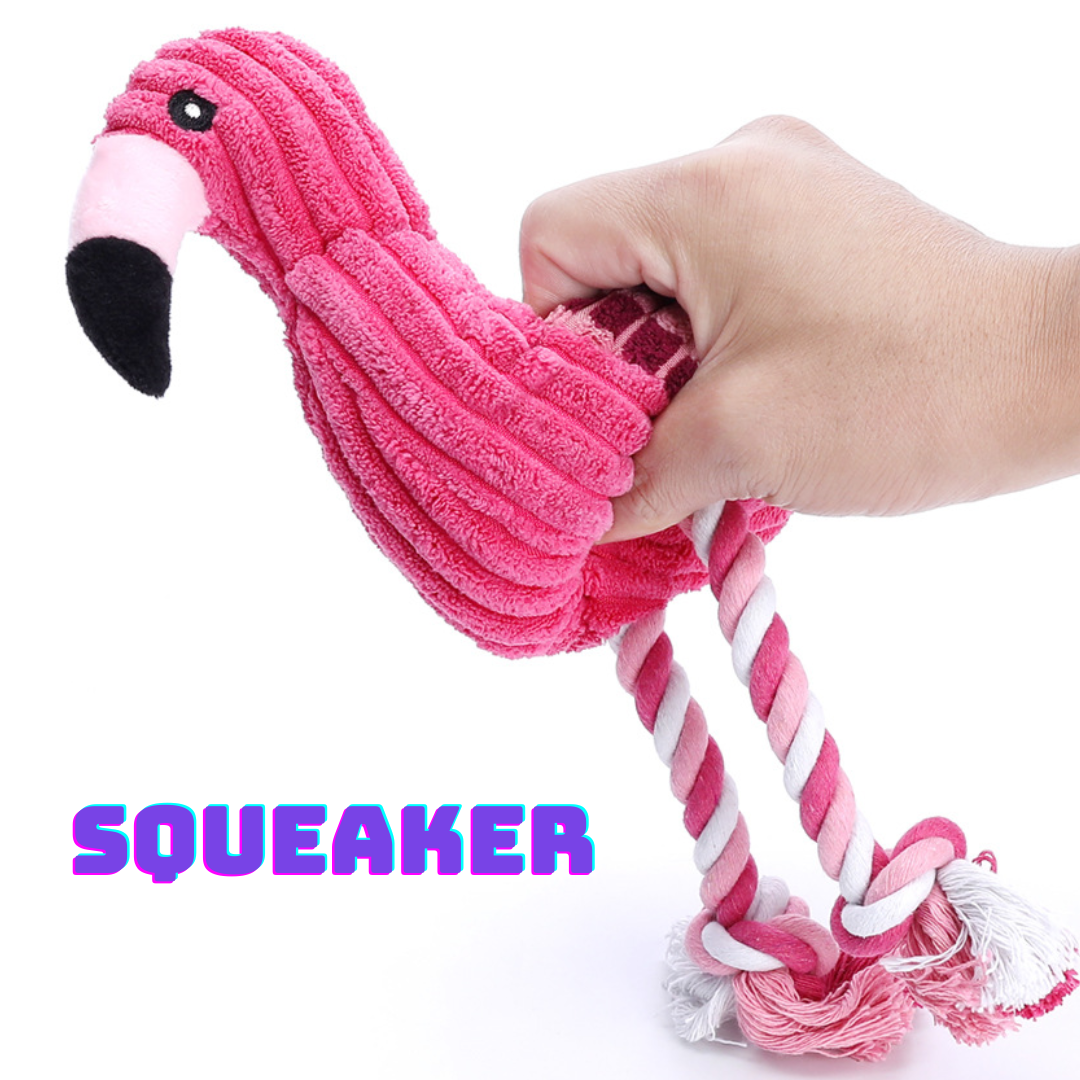 Squeaker Plush Dog Toys Flamingo