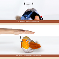 Realistisch vogelgeluid interactief kattenspeelgoed met veren