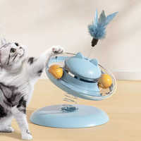 Juguete para gatos con fugas de comida, plato giratorio, suministros para gatos de juguete para gatitos