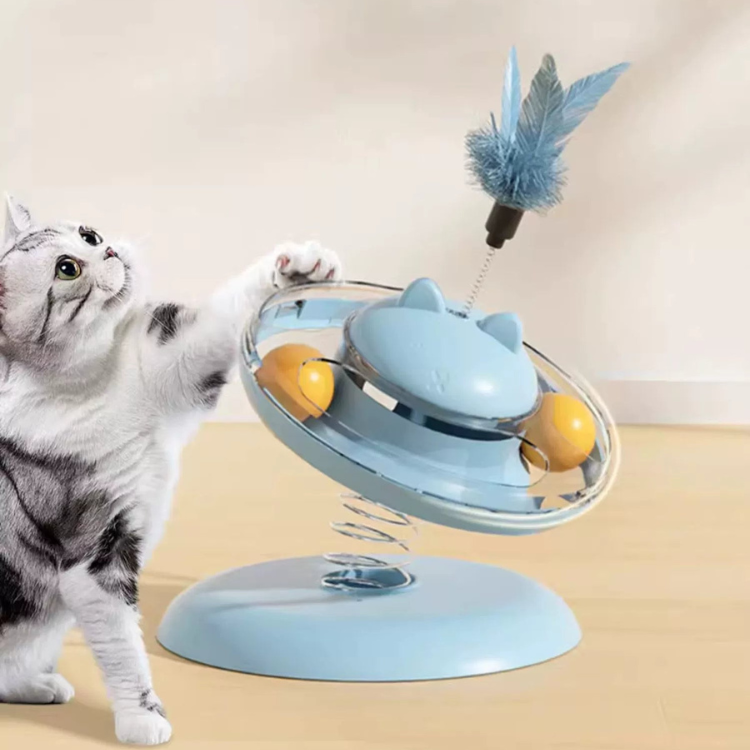 Cat Using A Turntable Cat Toy Leaking Food Turntable Kitten Toy Cat Supplies β Pawpycup