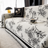 Vintage Chenille Floral Sofa Cover
