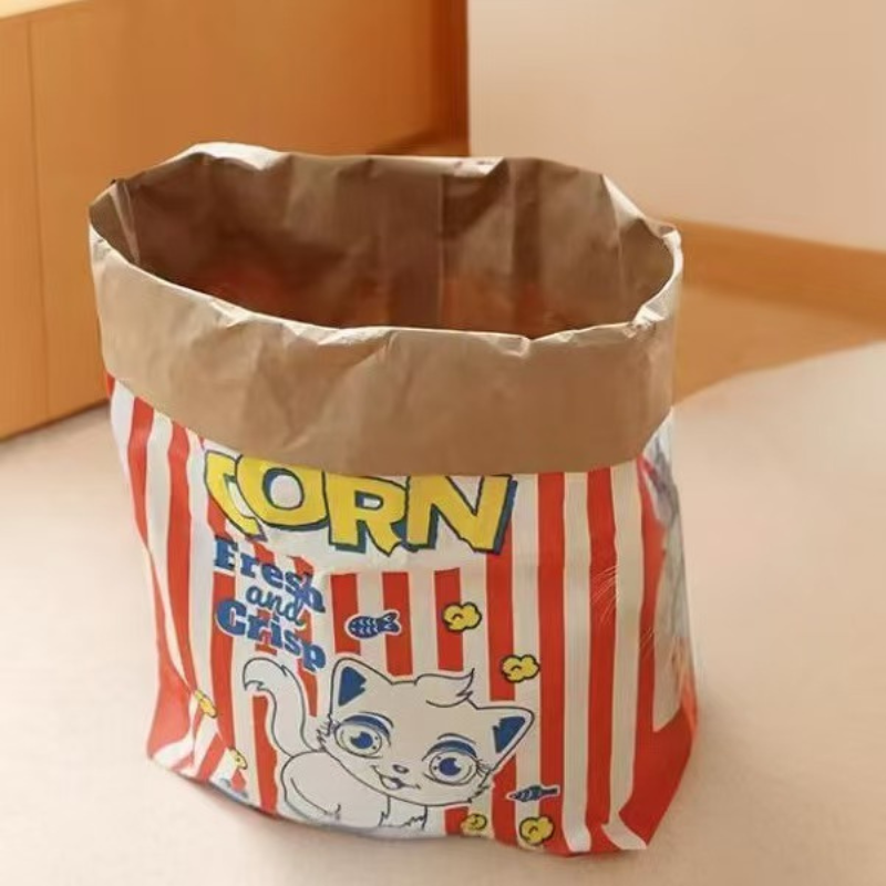 Cat Tunnel Paper Popcorn Bag Toy Hideout