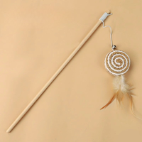 Interactive Cat Teaser Wand With Bell And Feather Toy
