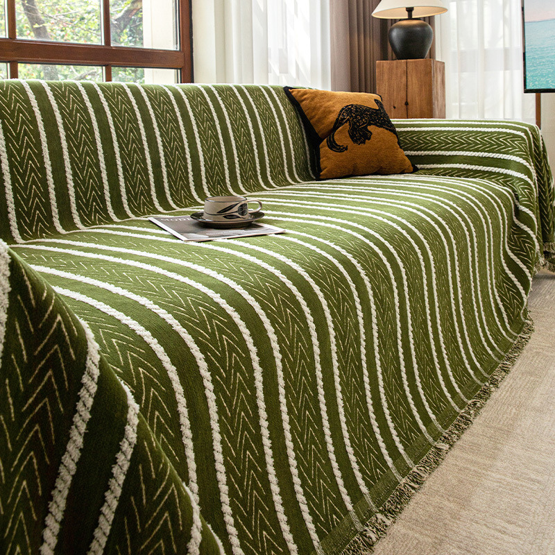 Modern Mid Century Chenille Sofa Cover Protective Couch Slipcover