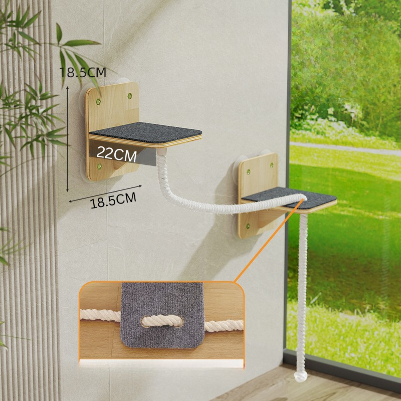 Cat Climbing Platform With Rope Steps
