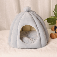 Plush Dome Cat Bed Warm Indoor Sleeping Cave