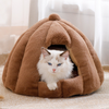 Plush Dome Cat Bed Warm Indoor Sleeping Cave