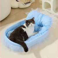 Cozy Warm Oval Lace Cat Bed