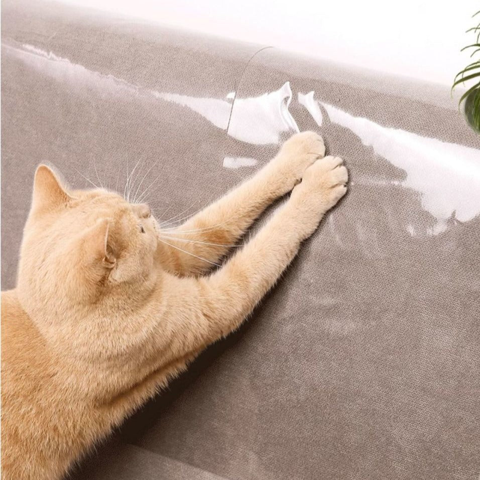 Protetor de sofá transparente para gato anti-arranhões de gato