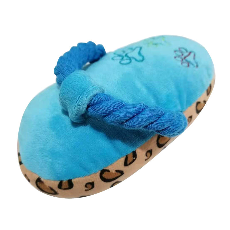 Blaue Plüsch-Hausschuhe Spielzeug Für Hunde & Katzen – Quietschend, Kuschelig, In Schuhform