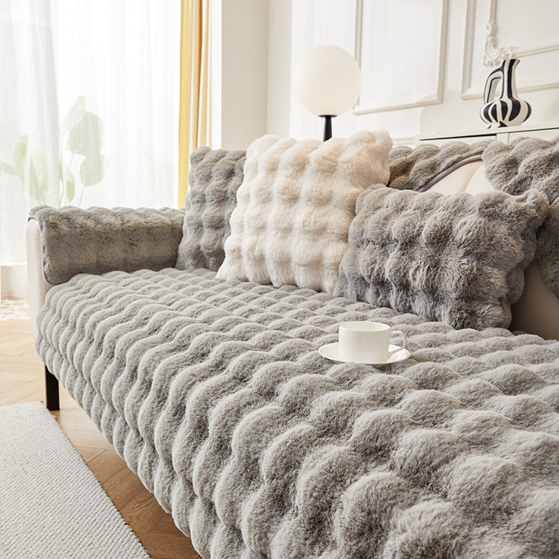 Winter Plush Sofa Cover Non-Slip Couch Protector