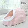 Cozy Fleece Warm Pet Cave Covered Cat Bed