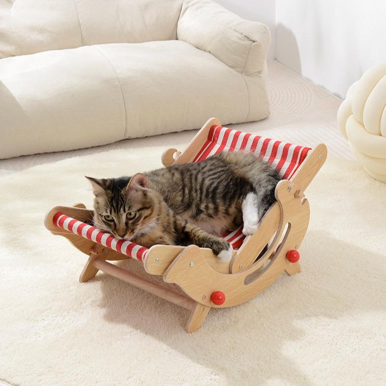 Cat Recliner Chair Solid Wood Multiple Adjustment Levels