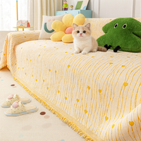 Heart Pattern Chenille Sofa Throw Blanket