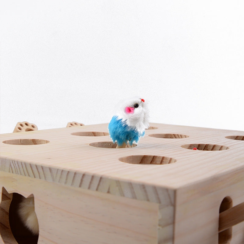 Wooden Rectangle Whack-a-Mole Cat Toys – Pawpycup