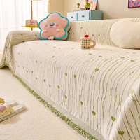Heart Pattern Chenille Sofa Throw Blanket