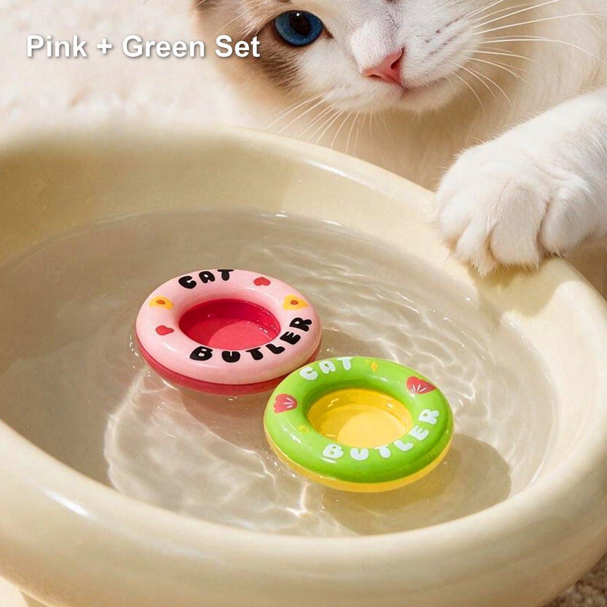 Pink and green float ring 2-pack