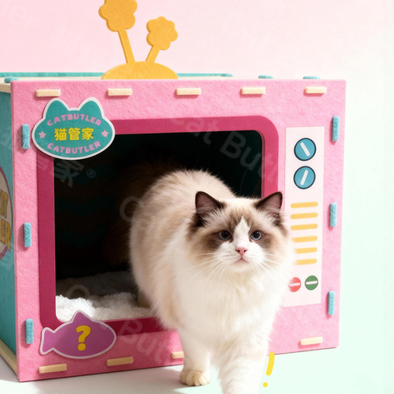 Tv Shape Cat Bed Dopamine Color Collection