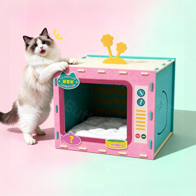 Tv Shape Cat Bed Dopamine Color Collection