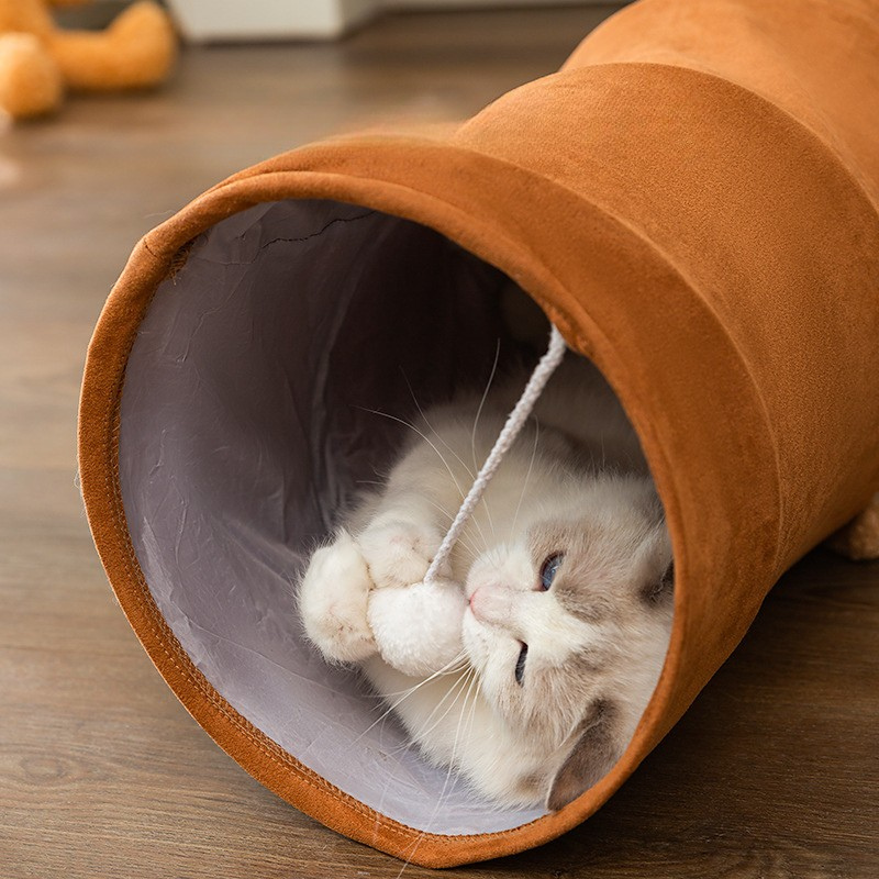 Soft Plush Cat Play Tunnel