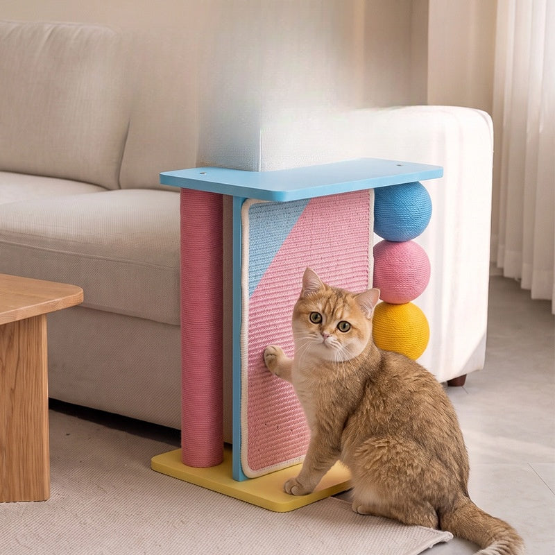 Corner Cat Scratcher with Sisal Wall Guard - Vertical Scratching Post for Sofa & Wall Corners