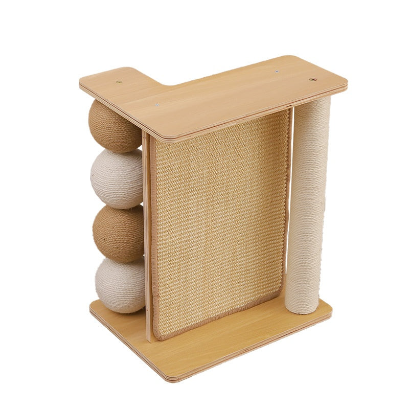 Corner Cat Scratcher with Sisal Wall Guard - Vertical Scratching Post for Sofa & Wall Corners - Natural