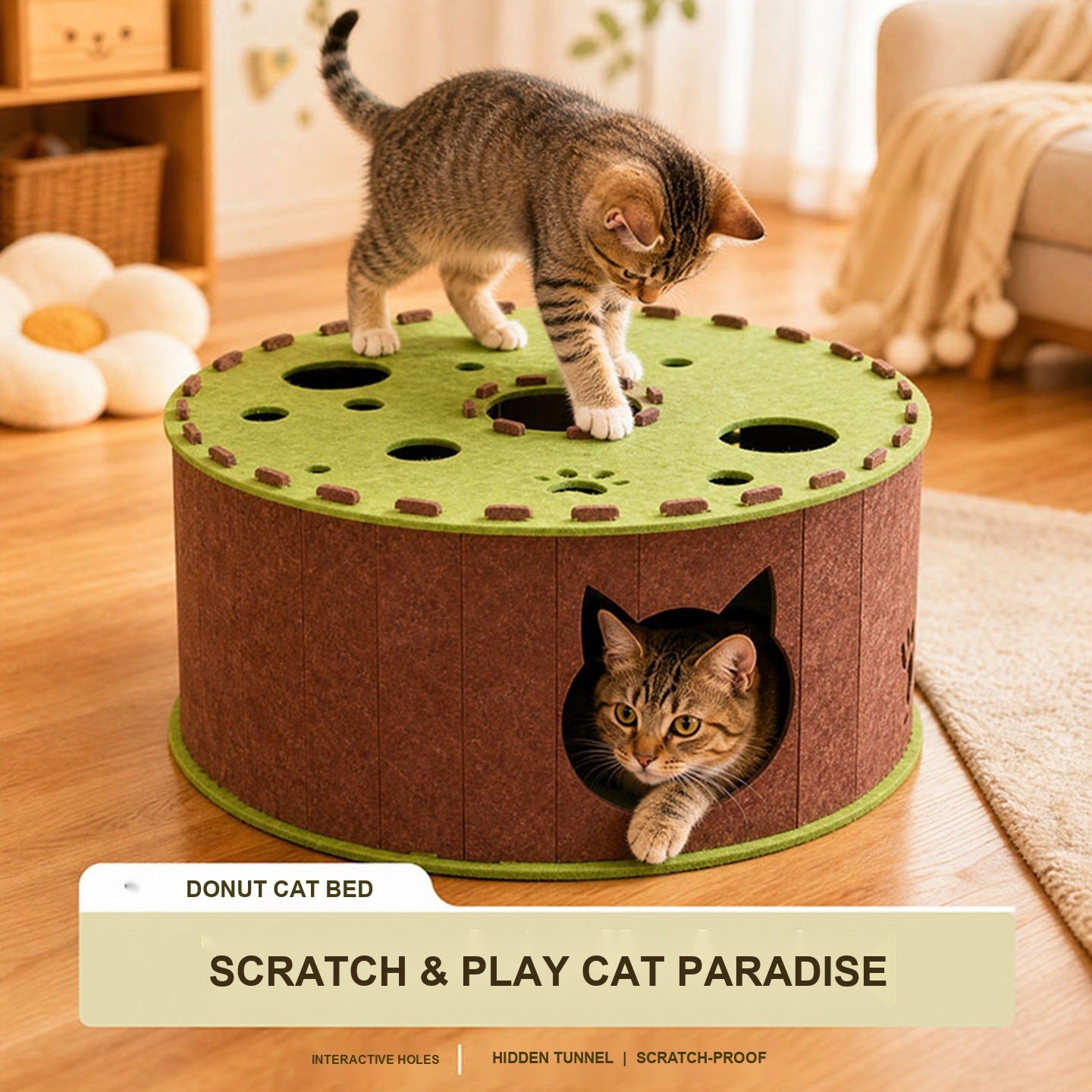 Donut Tunnel Cat Hideaway Bed