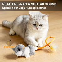 Squeaky Tail-Wag Mouse Cat Toy