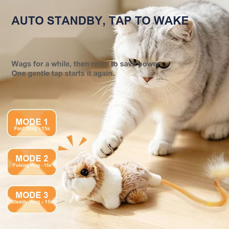 Squeaky Tail-Wag Mouse Cat Toy